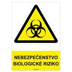 Nebezpečenstvo, biologické riziko - bezpečnostná tabuľka, plast 0,5 mm - A4
