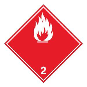 Nebezpečenstvo požiaru horľavé plyny č.2 biely symbol, plast 2 mm s dierkami, 100x100 mm