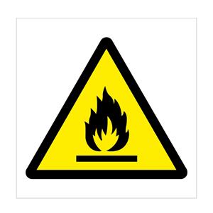 Nebezpečenstvo požiaru-symbol, samolepka 210x210mm