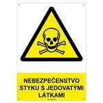 Nebezpečenstvo styku s jedovatými látkami - bezpečnostná tabuľka s dierkami, plast 2 mm - A4