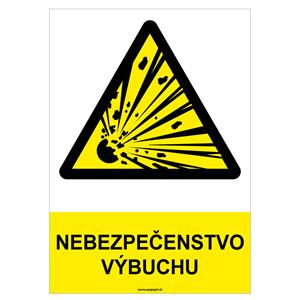 Nebezpečenstvo výbuchu - bezpečnostná tabuľka, plast 0,5 mm - A4