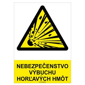 Nebezpečenstvo výbuchu horľavých hmôt - bezpečnostná tabuľka, plast 0,5 mm - A4