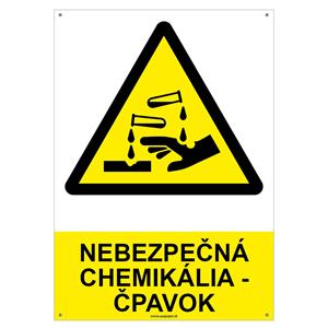 Nebezpečná chemikália-čpavok-bezpečnostná tabuľka s dierkami, plast A4, 2mm