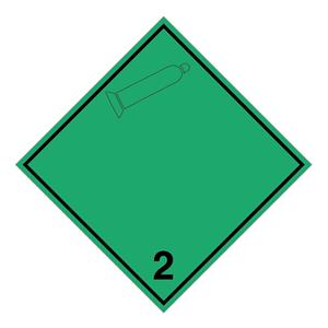 Nehorľavý nejedovatý plyn č 2. čierny symbol, plast 1 mm,100x100 mm