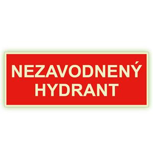 Nezavodnený hydrant - fotoluminiscenčná tabuľka, samolepka 210x80 mm