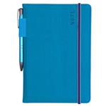 Notes AMOS A5 štvorčekový - modrá/modrá gumička