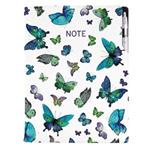 Notes DESIGN A4 linajkový - Motýle modré