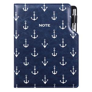 Notes DESIGN A5 štvorčekový - modrá - námorník - kotvy