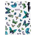 Notes DESIGN A5 štvorčekový - Motýle modré