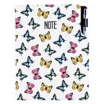 Notes DESIGN B5 linajkový - Motýle farebné