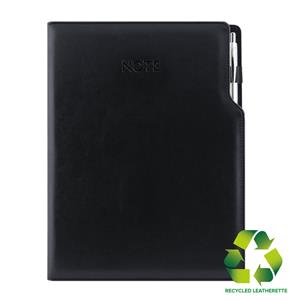 Notes GEP A4 štvorčekový - čierna/čierne vnútro - recyklovaná koženka
