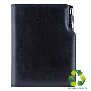 Notes GEP B5 štvorčekový - čierna/čierne vnútro - recyklovaná koženka