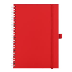 Notes koženkový SIMPLY A5 linajkový - červená/biela špirála