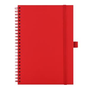 Notes koženkový SIMPLY A5 linajkový - červená/červená špirála