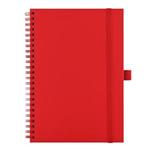 Notes koženkový SIMPLY A5 linajkový - červená/červená špirála