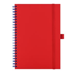 Notes koženkový SIMPLY A5 linajkový - červená/modrá špirála