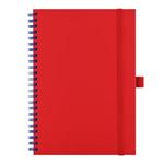 Notes koženkový SIMPLY A5 linajkový - červená/modrá špirála
