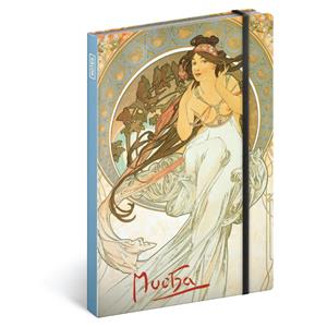 Notes linajkový A5 - Alfons Mucha - Hudba