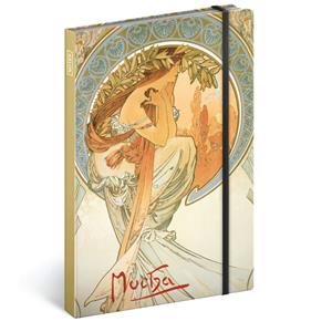 Notes linajkový A5 - Alfons Mucha - Poézia