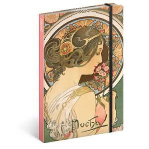 Notes linajkový A5 - Alfons Mucha - Prvosienka