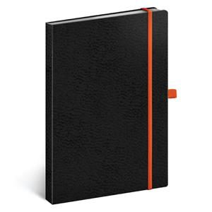 Notes linajkový A5 - Vivella Classic - čierna/oranžová
