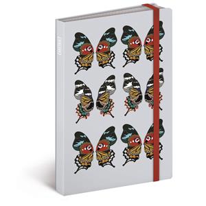Notes s gumičkou Motýl