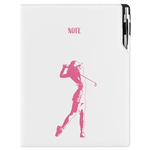 Notes - zápisník DESIGN A4 bodkovaný - biela - Golf žena
