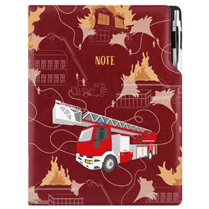 Notes - zápisník DESIGN A4 čistý - bordová - Hasič