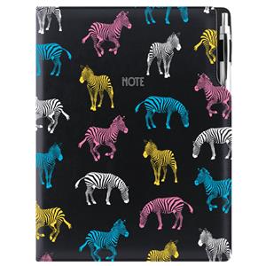 Notes - zápisník DESIGN A4 čistý - čierna - zebra