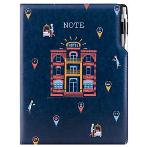 Notes - zápisník DESIGN A4 čistý - modrá - Hotel