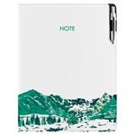 Notes - zápisník DESIGN A4 linajkový - biela - hory