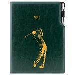 Notes - zápisník DESIGN A4 štvorčekový - zelená - Golf muž