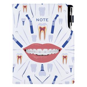 Notes - zápisník DESIGN A5 bodkovaný - biela - zubár