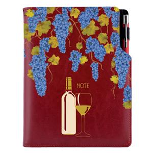Notes - zápisník DESIGN A5 bodkovaný - bordová - Víno