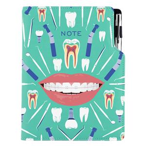 Notes - zápisník DESIGN A5 bodkovaný - mätová - zubár