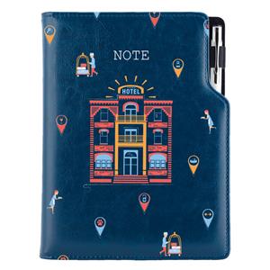 Notes - zápisník DESIGN A5 bodkovaný - modrá - Hotel
