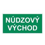 Núdzový východ - bezpečnostná tabuľka, plast 1 mm 300x150 mm