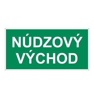 Núdzový východ - bezpečnostná tabuľka, plast 2 mm s dierkami 200x100 mm