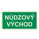 Núdzový východ - fotoluminiscenčná tabuľka, plast 1 mm 200x100 mm