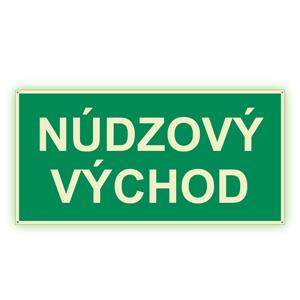 Núdzový východ - fotoluminiscenčná tabuľka, plast 2 mm s dierkami 400x200 mm