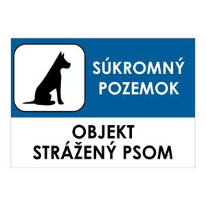 Objekt strážený psom, samolepka 210x148mm