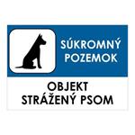 Objekt strážený psom, samolepka 210x148mm