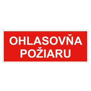 Ohlasovňa požiaru - bezpečnostná tabuľka, plast 1 mm 210x80 mm