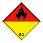 Organický peroxid nebezpečenstvo požiaru č 5.2, plast 2 mm,100x100 mm