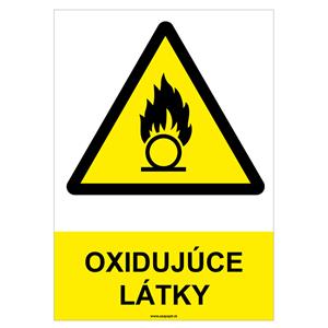 Oxidujúce látky-bezpečnostná tabuľka, plast A4, 0,5mm