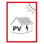 Označenie FVE na budove - PV symbol - bezpečnostná tabuľka, plast 0,5 mm (A5) 148 x 210 mm