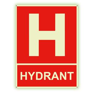 Označenie hydrantu - fotoluminiscenčná tabuľka, plast 2 mm s dierkami 200x150 mm