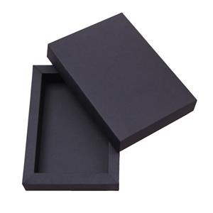 Papierová krabička s vekom 143 x 200 x 30 mm čierna matná 320 g / m2 - model 001