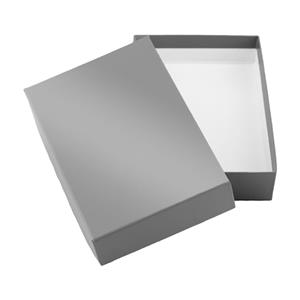Papierová krabička s vekom typ 2 lepená 153x215 lesklá - šedá