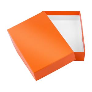 Papierová krabička s vekom typ 2 lepená 205x260 lesklá - oranžová